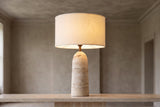 The Rocca Travertine Table Lamp
