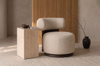 The Luni Travertine Side Table