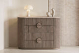 The Spello Fluted Travertine Chest of Drawers