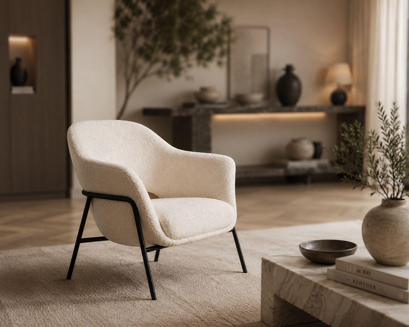 Arteta Accent Chair - Polar Boucle