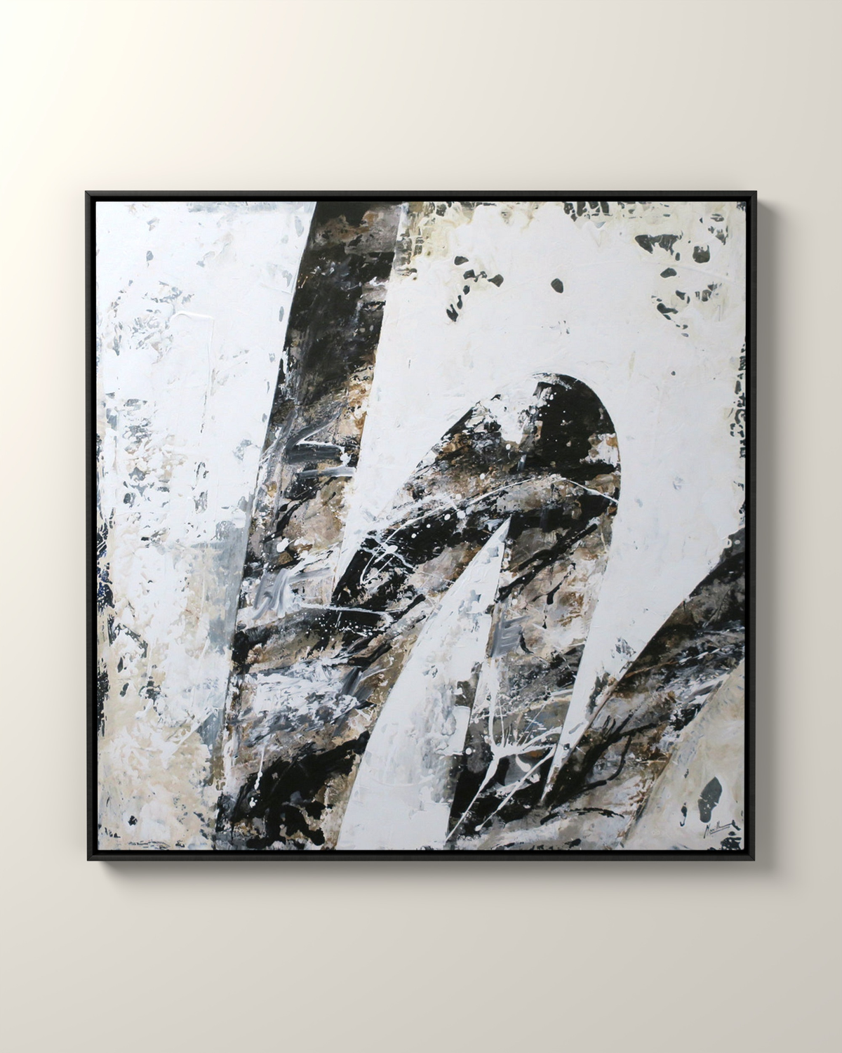 Arvento Canvas Artwork in a Black float frame | KUNAL TREHAN Casa Maison Home