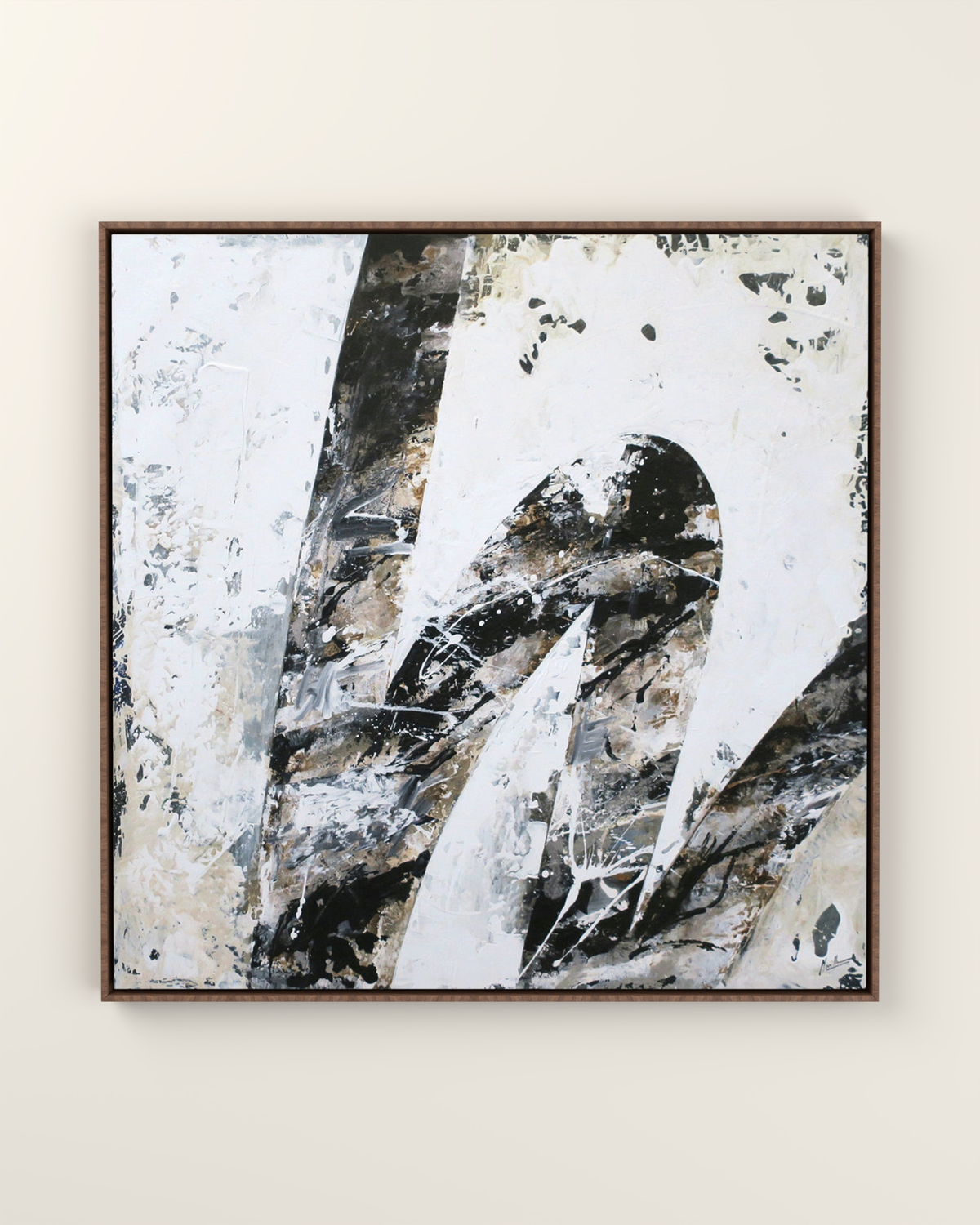 Arvento Canvas Artwork in a Walnut float frame | KUNAL TREHAN Casa Maison Home