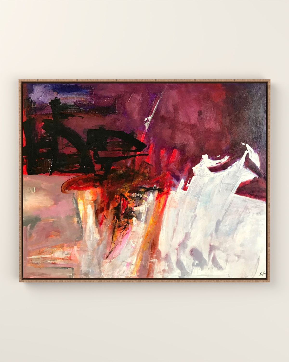 Bravari Canvas Artwork in an Oak float frame | KUNAL TREHAN Casa Maison Home