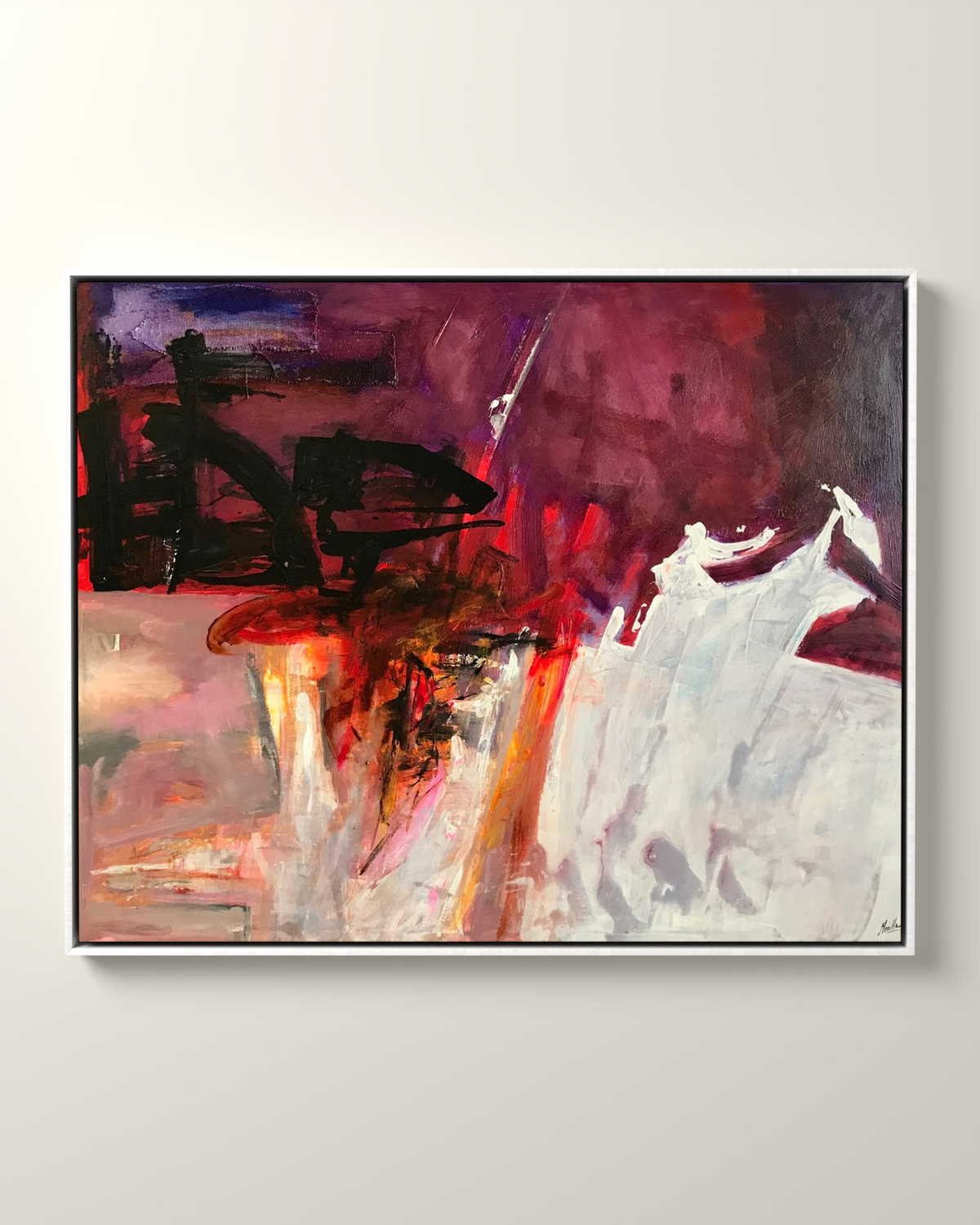 Bravari Canvas Artwork in a White float frame | KUNAL TREHAN Casa Maison Home