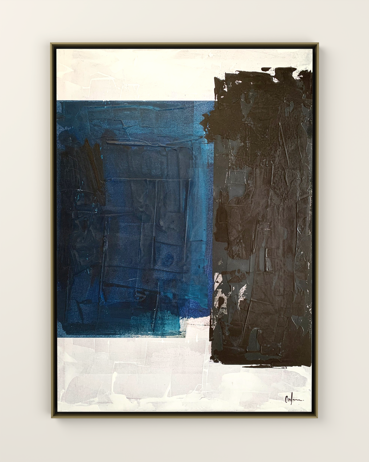 Capomuro 1 Canvas Artwork in a Golden frame | KUNAL TREHAN Casa Maison Home