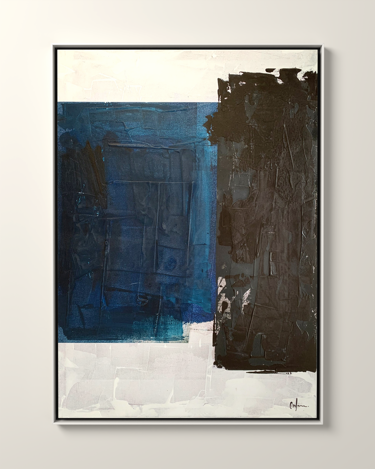 Capomuro 1 Canvas Artwork in a White frame | KUNAL TREHAN Casa Maison Home