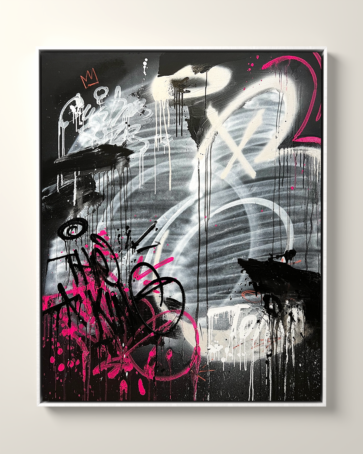 Coeur Brut Canvas Artwork in a White float frame | KUNAL TREHAN Casa Maison Home