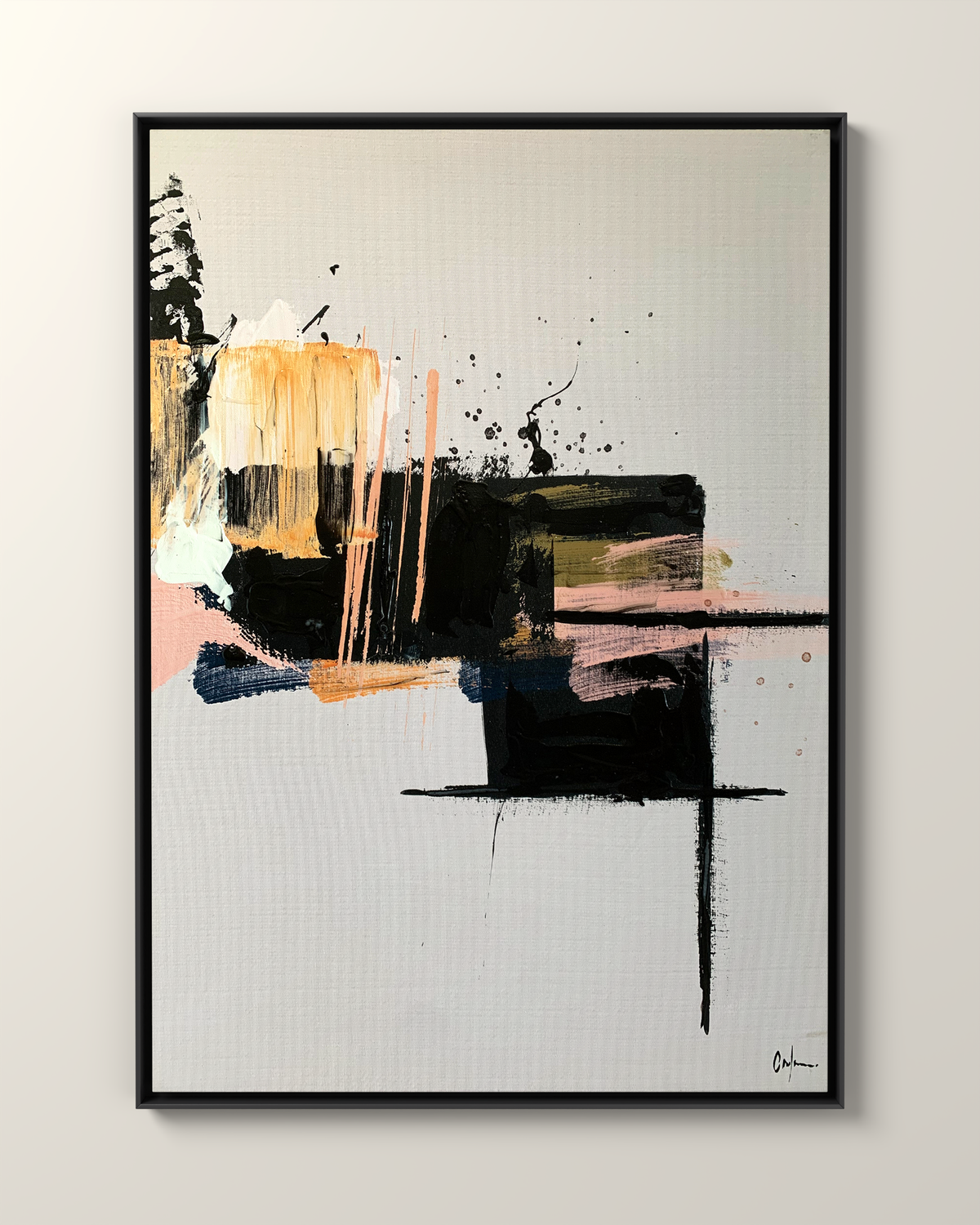 Cortile 1 Canvas Artwork in a Black frame | KUNAL TREHAN Casa Maison Home