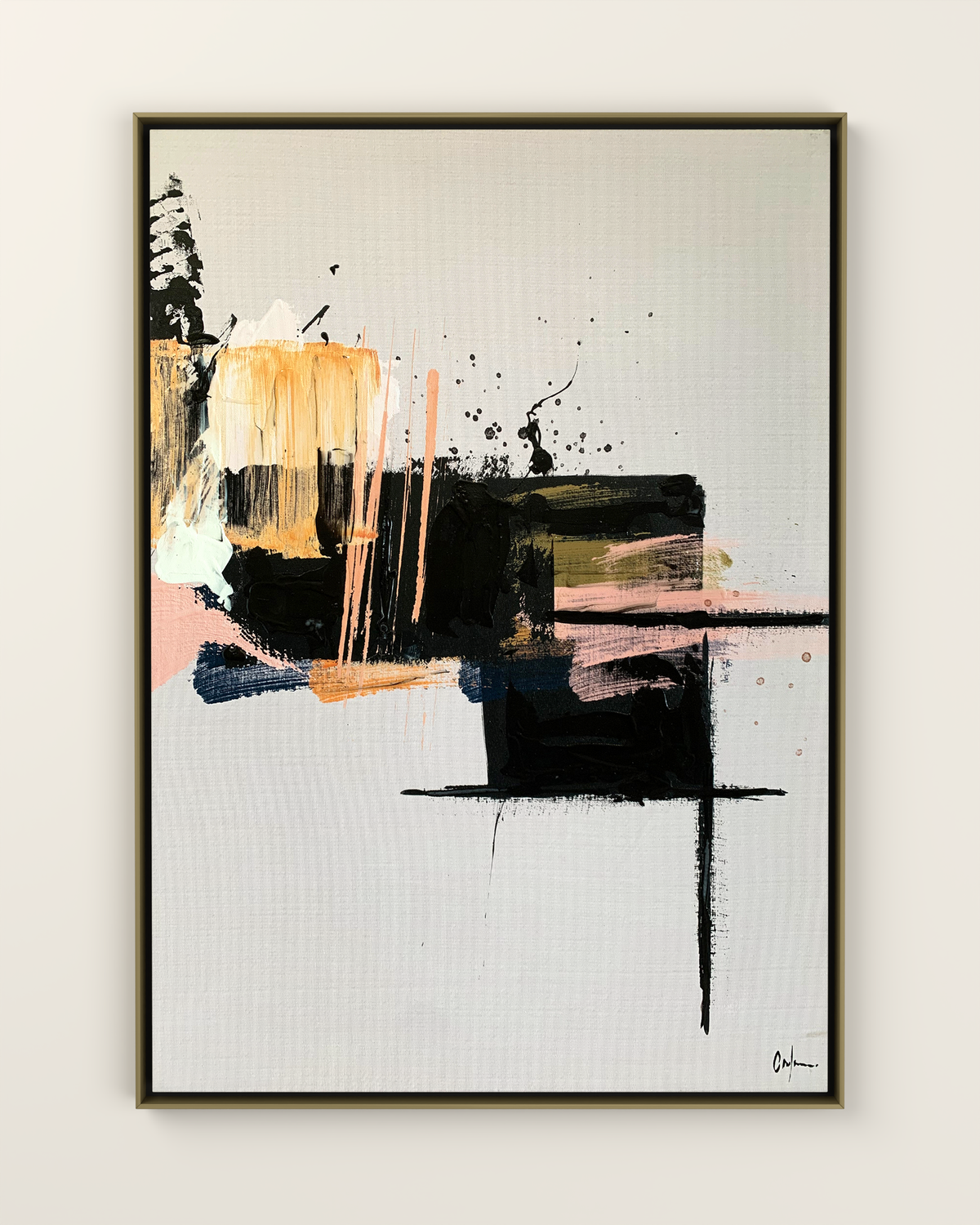 Cortile 1 Canvas Artwork in a Golden frame | KUNAL TREHAN Casa Maison Home