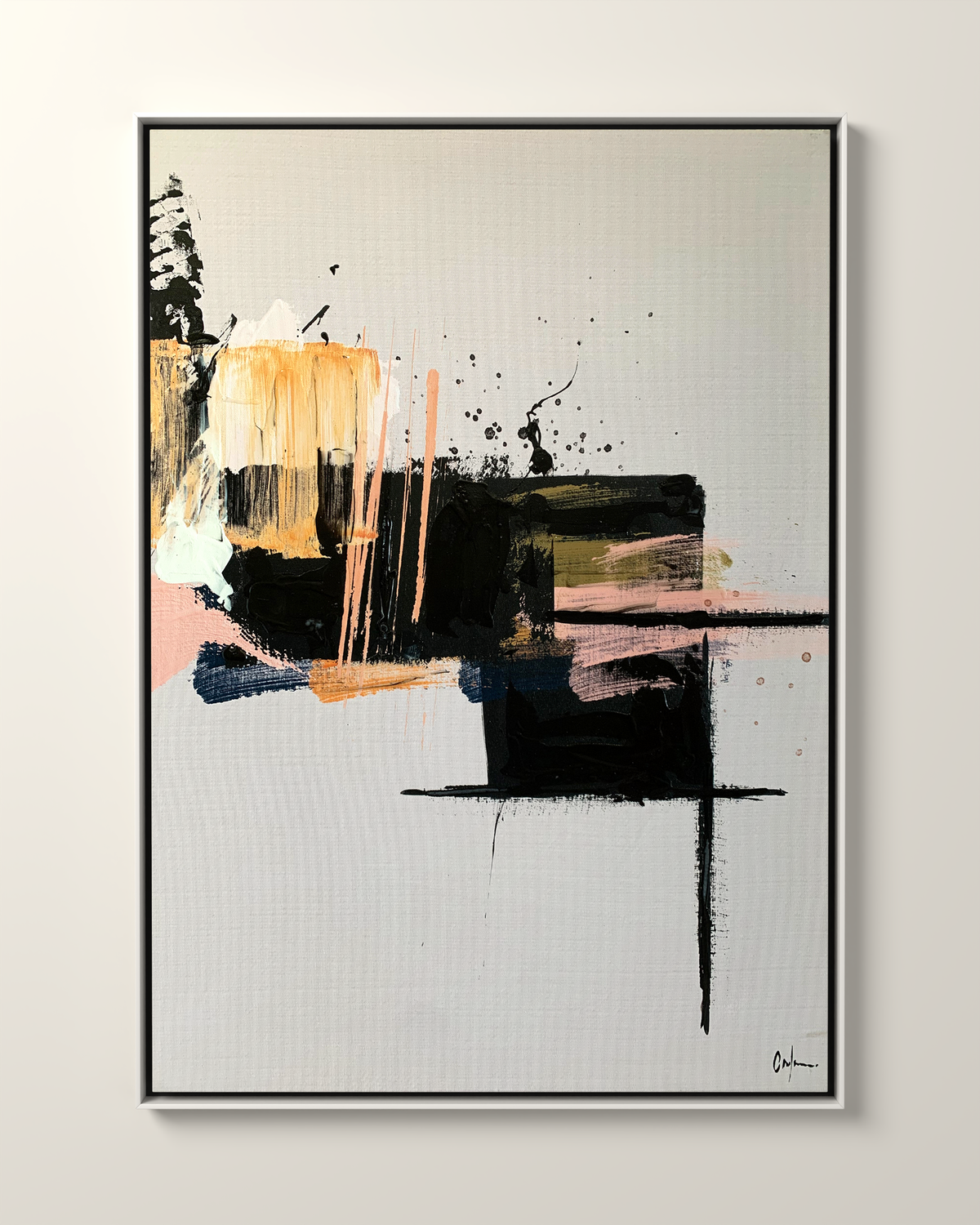 Cortile 1 Canvas Artwork in a White frame | KUNAL TREHAN Casa Maison Home