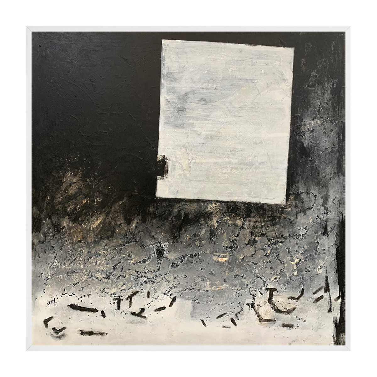 Cortile canvas artwork — White