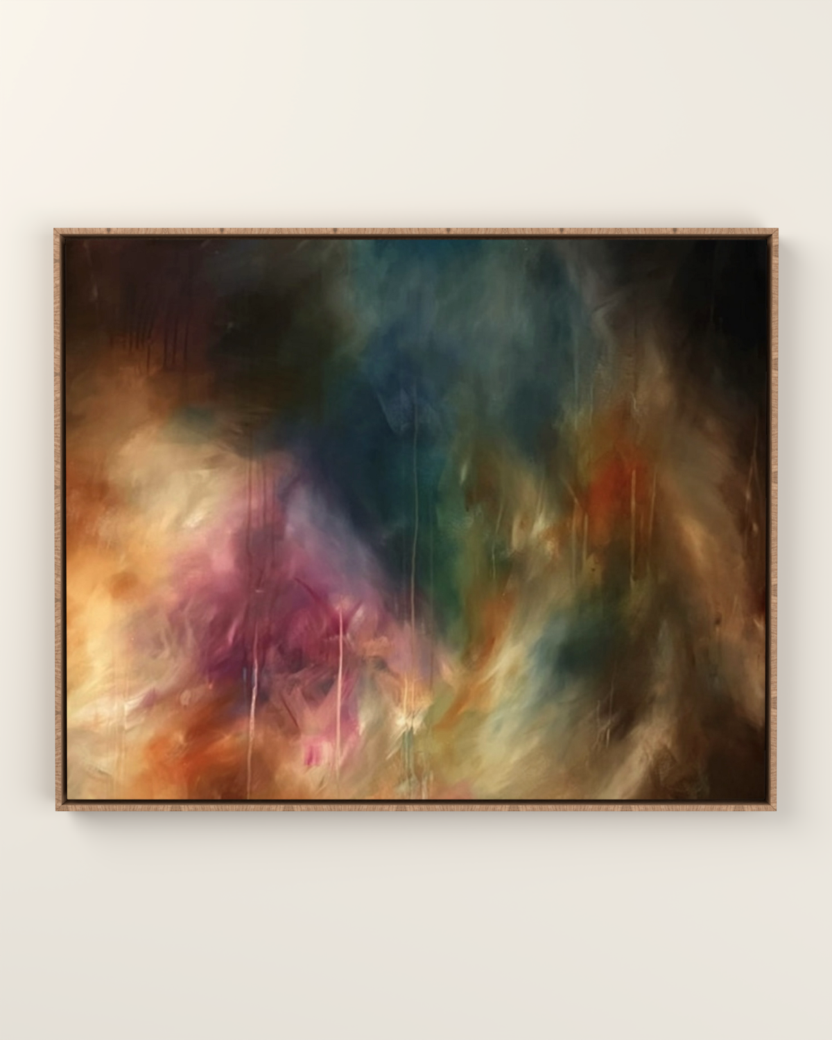 Dreamer Canvas Print Artwork in an Oak float frame | KUNAL TREHAN Casa Maison Home