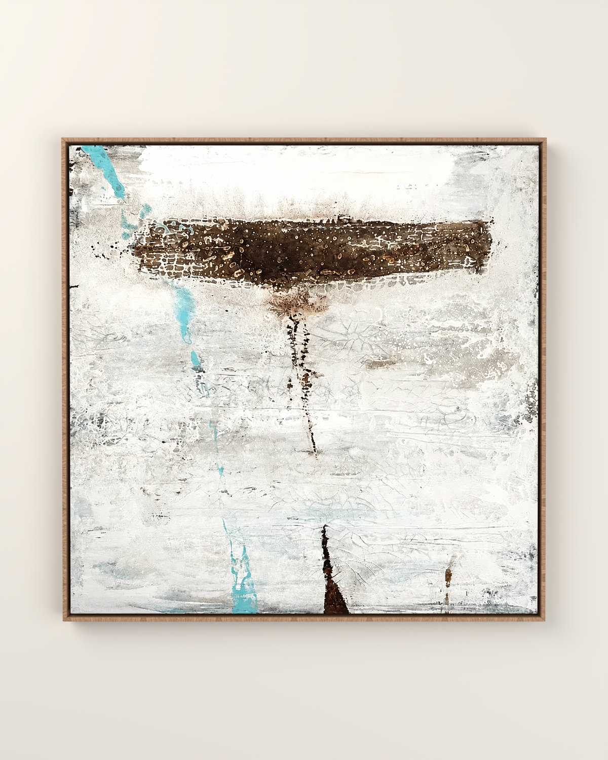Érosion Céleste Canvas Artwork in an Oak float frame | KUNAL TREHAN Casa Maison Home