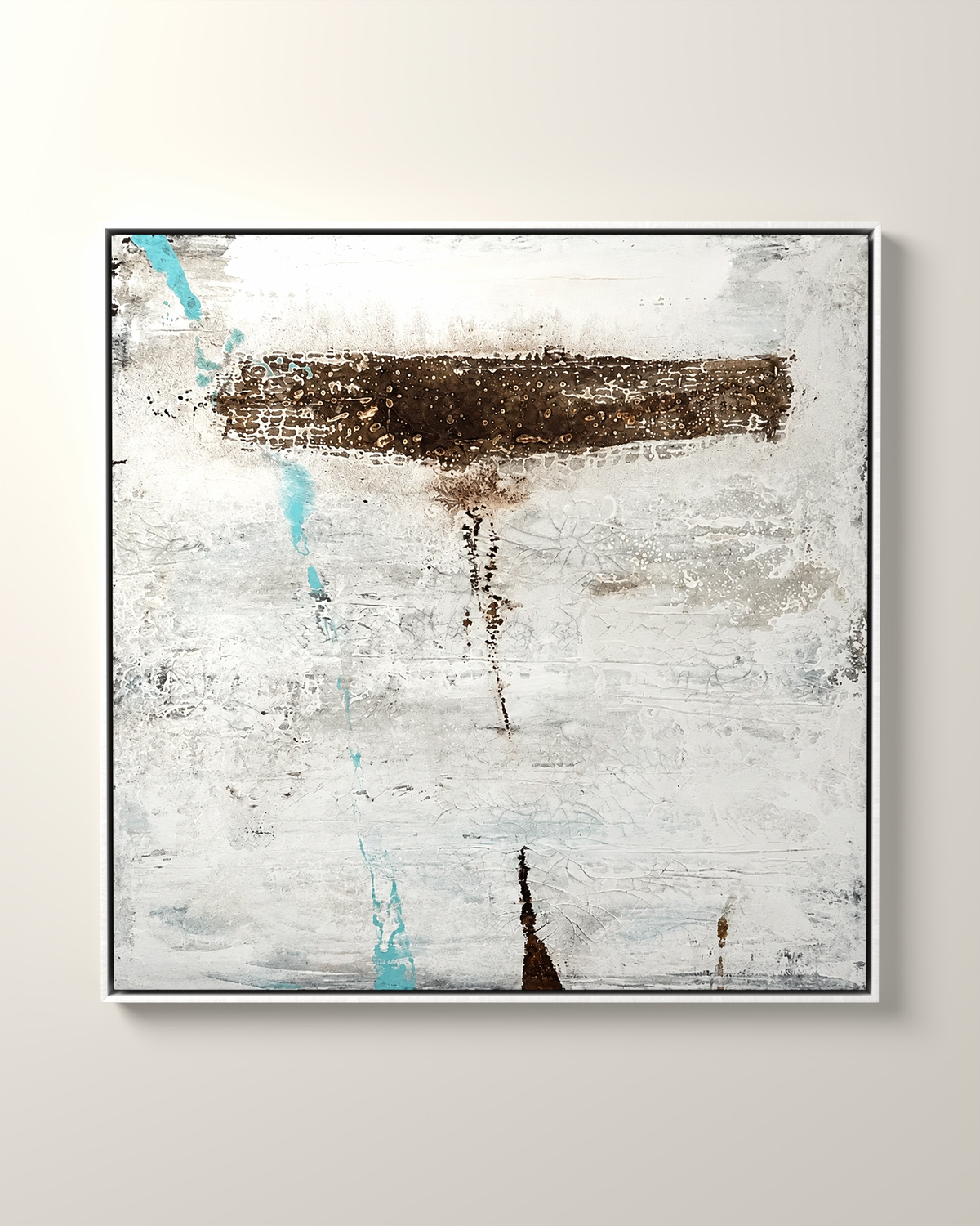 Érosion Céleste Canvas Artwork in a White float frame | KUNAL TREHAN Casa Maison Home