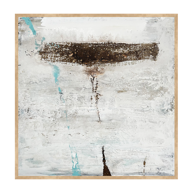 Erosion Celeste Canvas Artwork – Oak