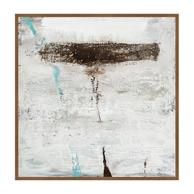 Erosion Celeste Canvas Artwork – Walnut