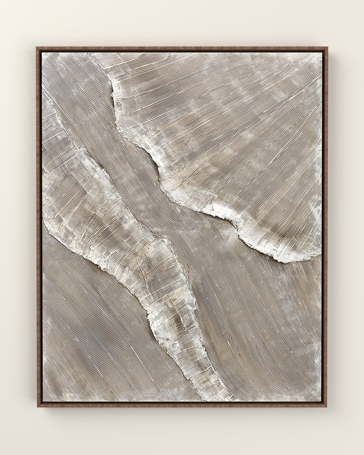 Falaise Canvas Artwork in a Walnut float frame | KUNAL TREHAN Casa Maison Home