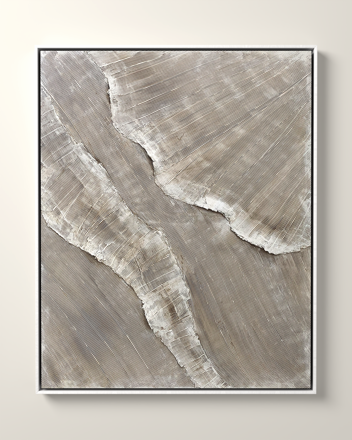 Falaise Canvas Artwork in a White float frame | KUNAL TREHAN Casa Maison Home