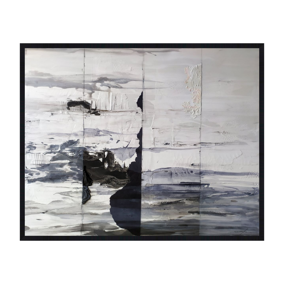 Fente Blanche Canvas Artwork – Black