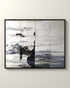 Fente Blanche Canvas Artwork in a Black float frame | KUNAL TREHAN Casa Maison Home