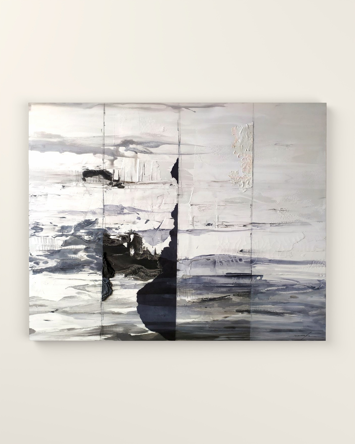 Fente Blanche Canvas Artwork without frame | KUNAL TREHAN Casa Maison Home