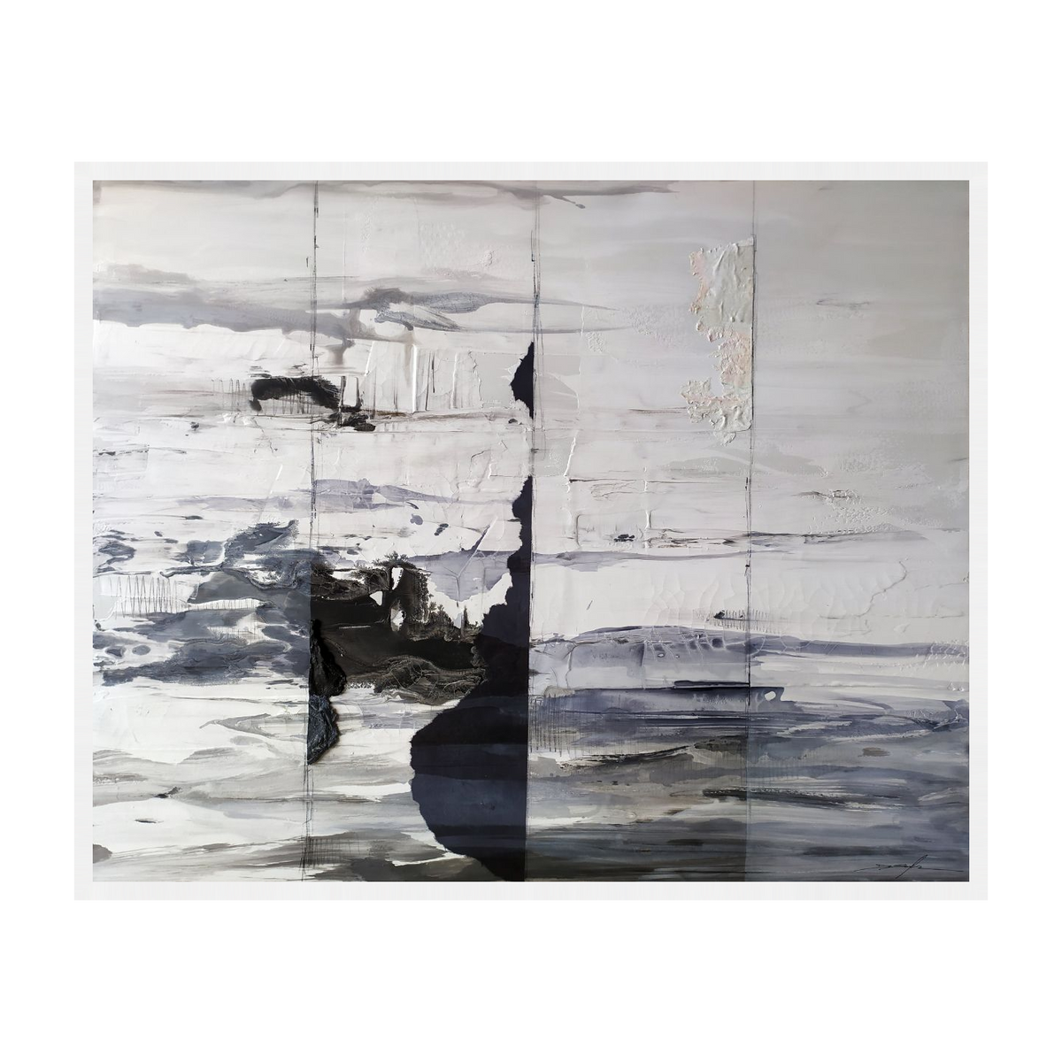 Fente Blanche Canvas Artwork – White