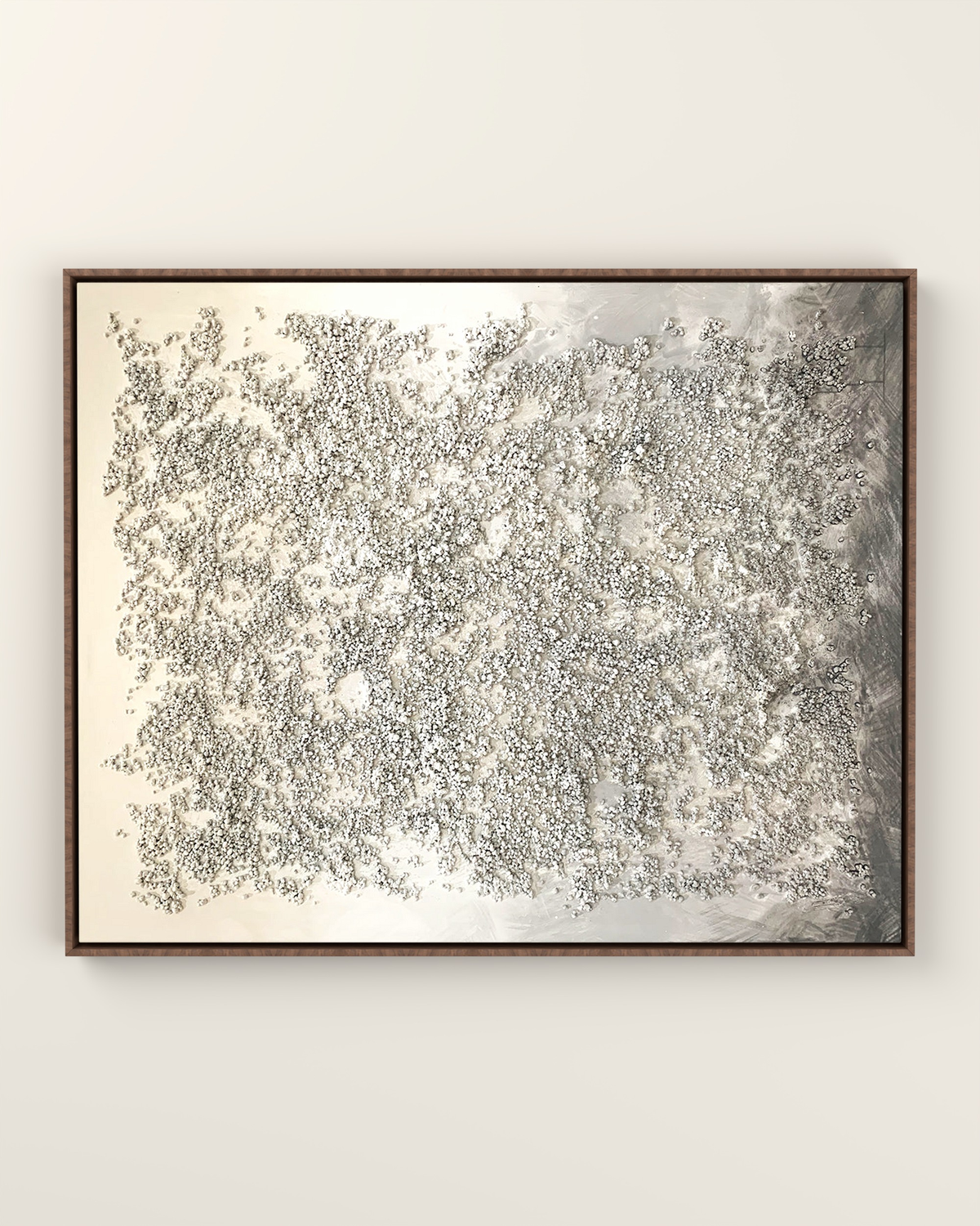 Galet Canvas Artwork in a Walnut float frame | KUNAL TREHAN Casa Maison Home