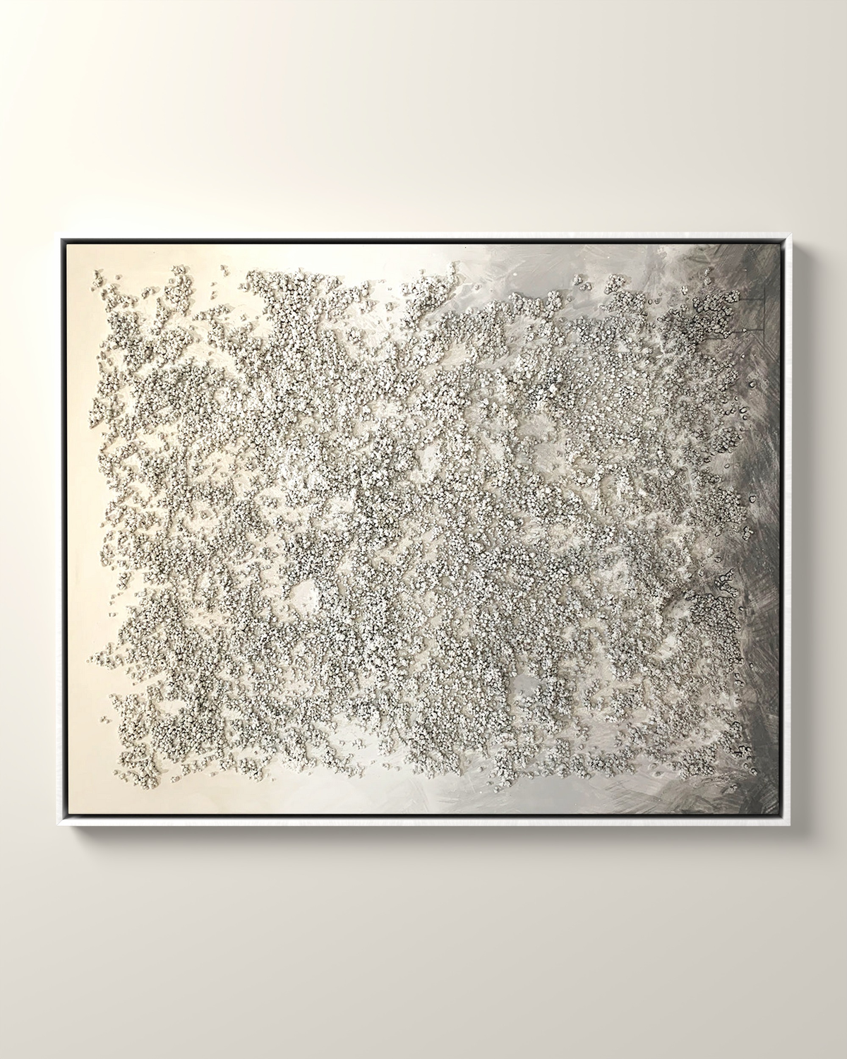 Galet Canvas Artwork in a White float frame | KUNAL TREHAN Casa Maison Home