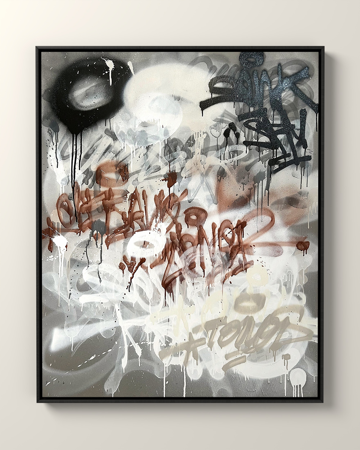 Grafico Brut Canvas Artwork in a Black float frame | KUNAL TREHAN Casa Maison Home