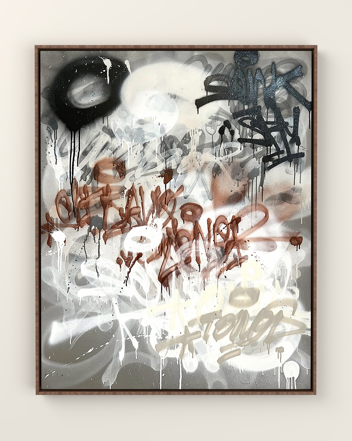 Grafico Brut Canvas Artwork in a Walnut float frame | KUNAL TREHAN Casa Maison Home