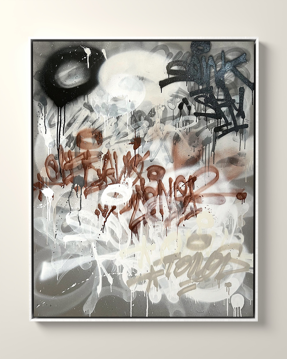 Grafico Brut Canvas Artwork in a White float frame | KUNAL TREHAN Casa Maison Home
