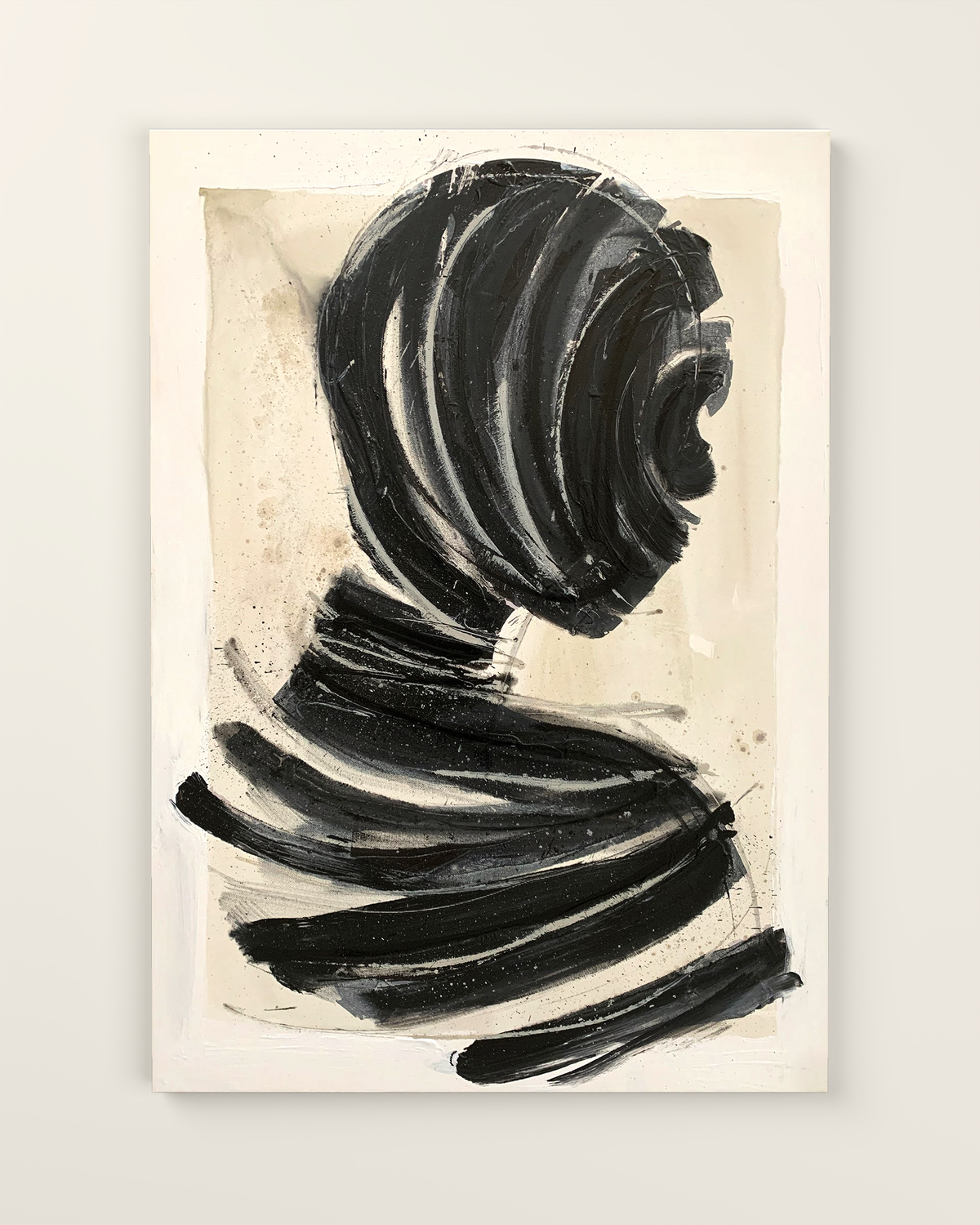 Interno Nero 2 Canvas Artwork without frame | KUNAL TREHAN Casa Maison Home