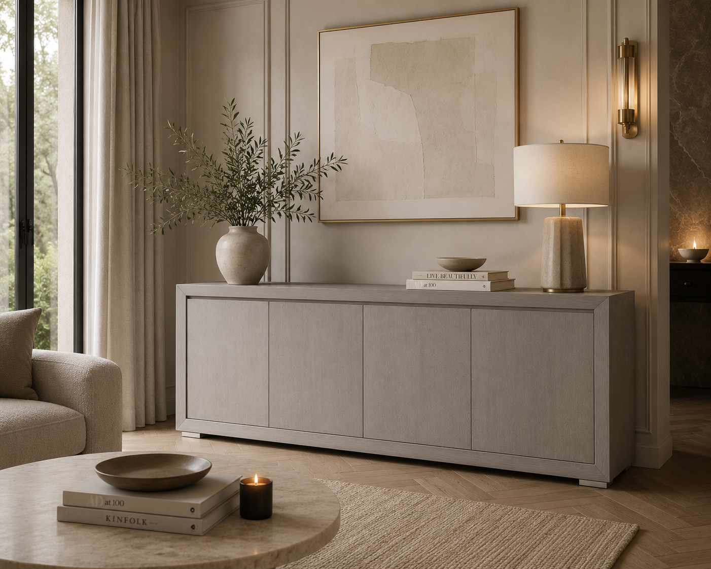 Alida Buffet - Light Grey Oak