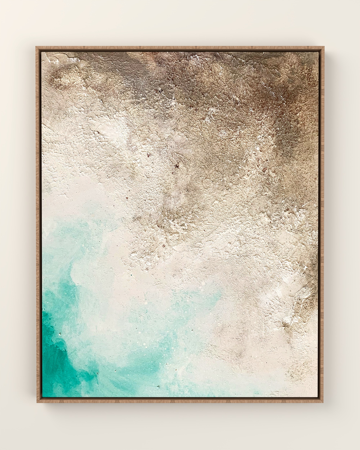 Lunair Canvas Artwork in an Oak float frame | KUNAL TREHAN Casa Maison Home