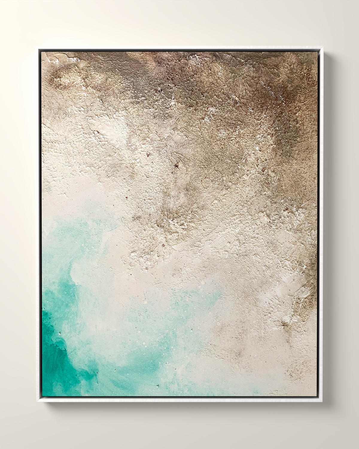 Lunair Canvas Artwork in a White float frame | KUNAL TREHAN Casa Maison Home