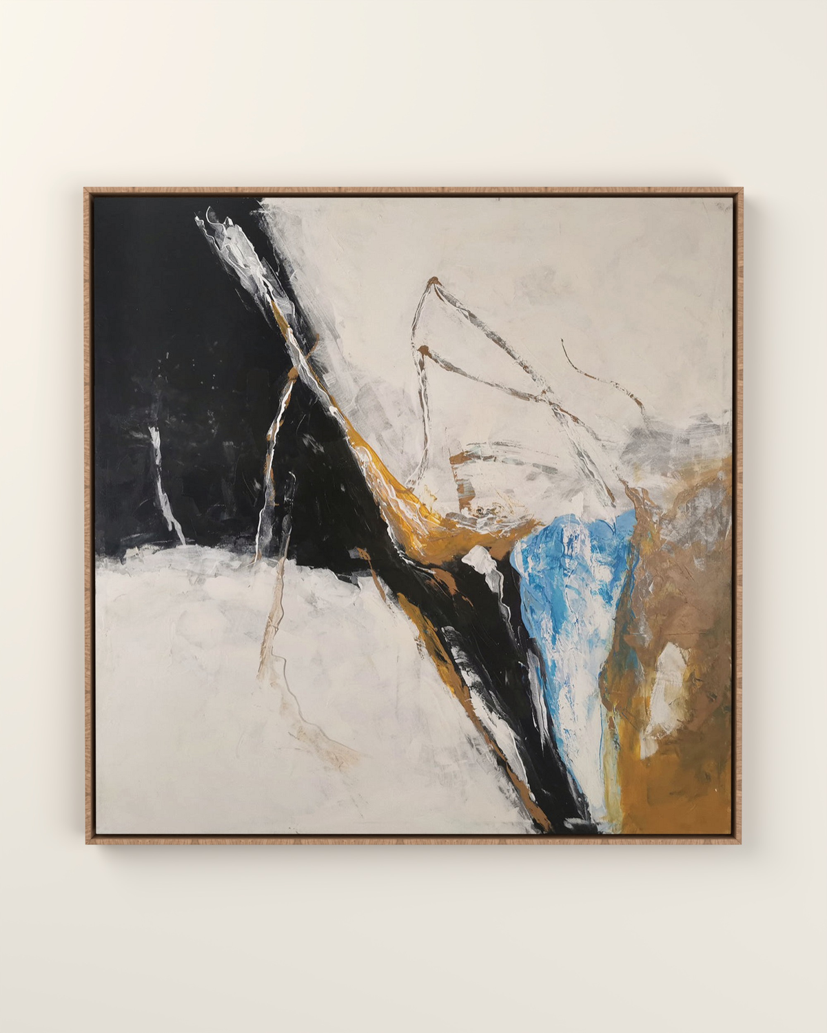 Lunaro Canvas Artwork in an Oak float frame | KUNAL TREHAN Casa Maison Home
