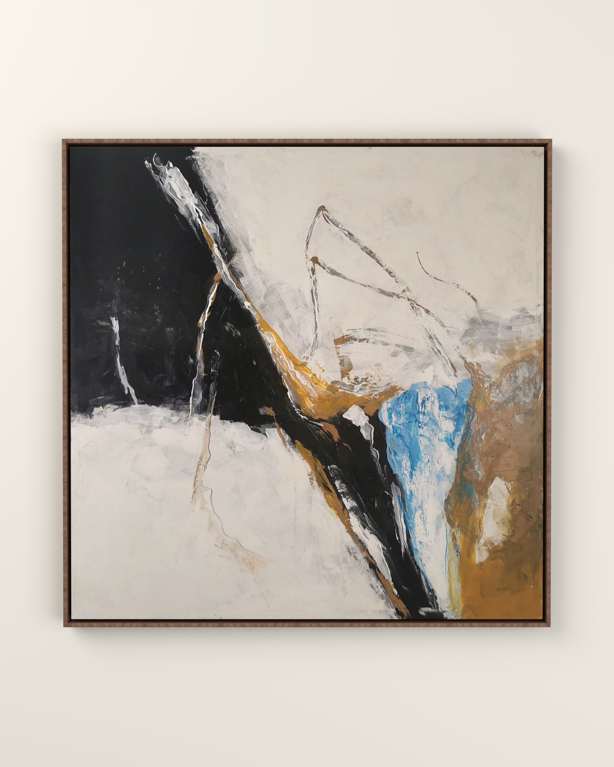Lunaro Canvas Artwork in a Walnut float frame | KUNAL TREHAN Casa Maison Home