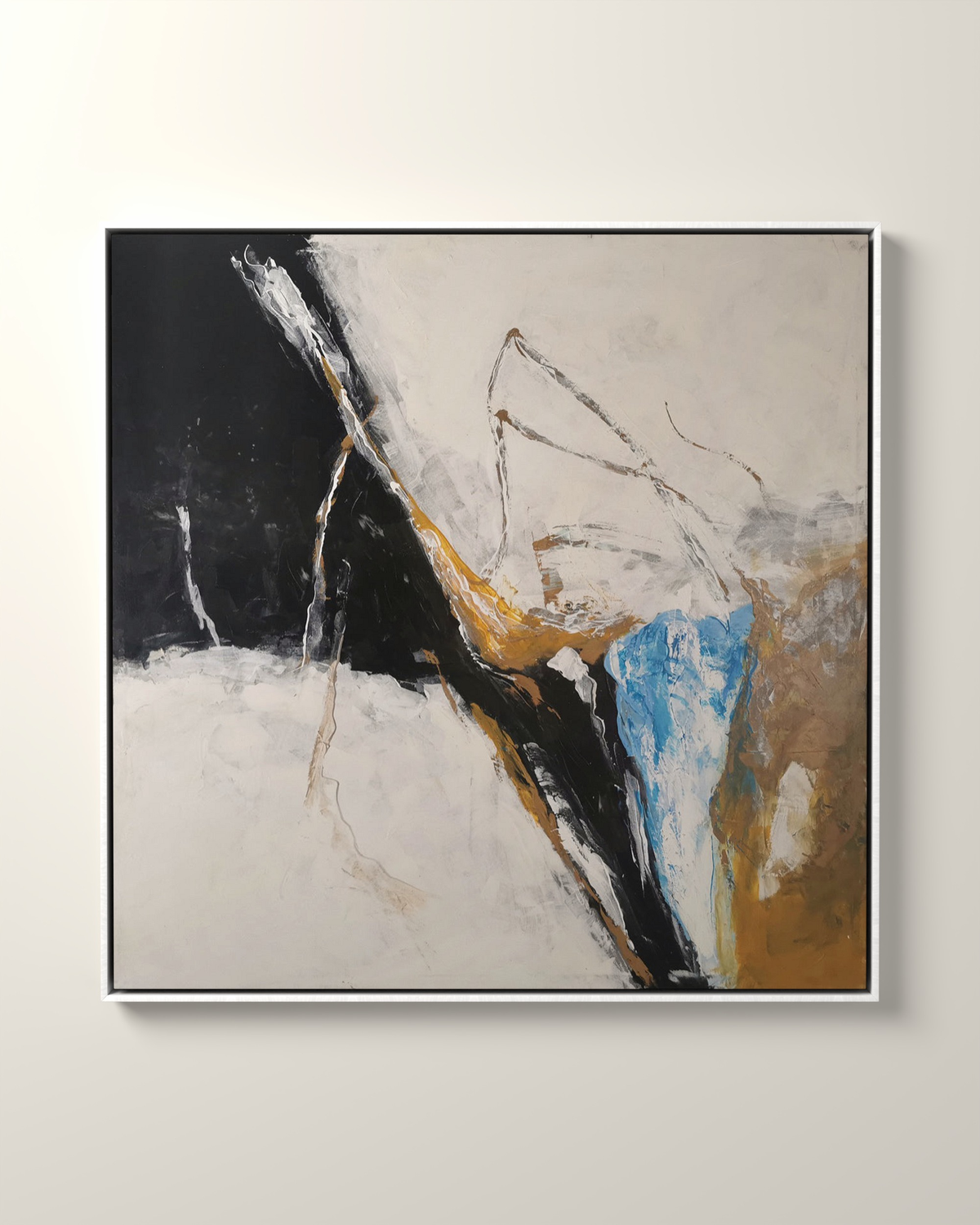 Lunaro Canvas Artwork in a White float frame | KUNAL TREHAN Casa Maison Home