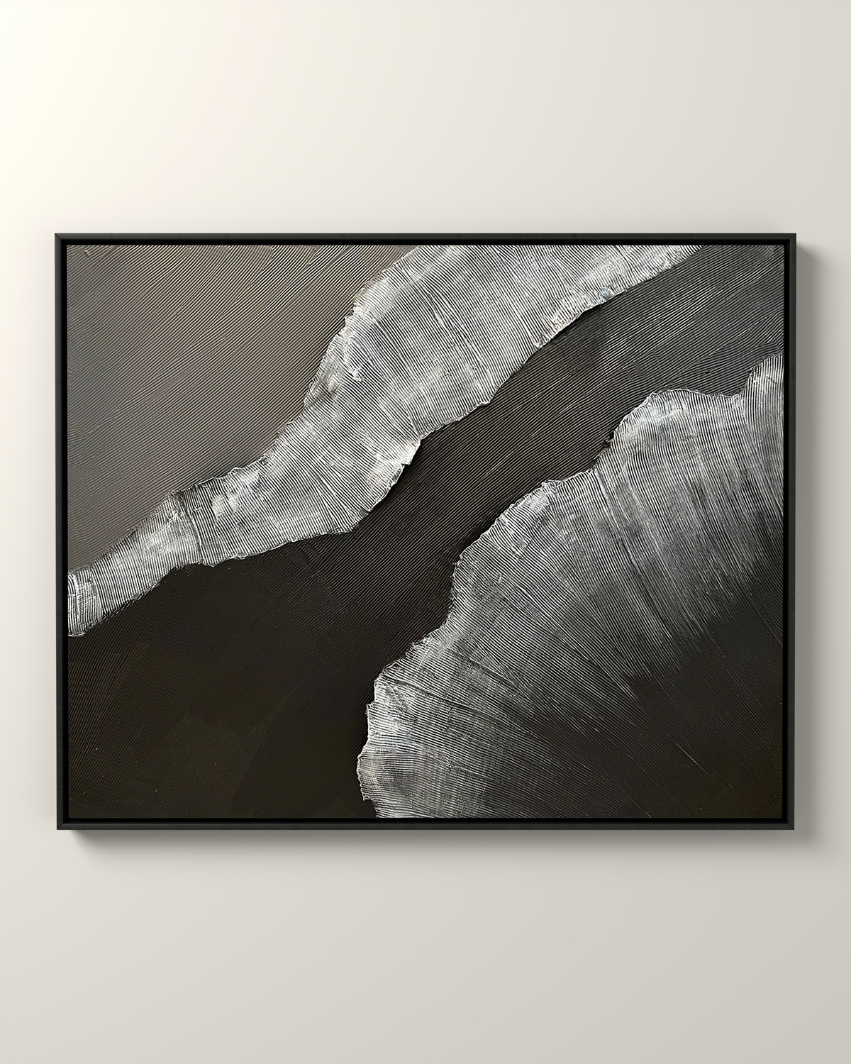 Marbesa Canvas Artwork in a Black float frame | KUNAL TREHAN Casa Maison Home