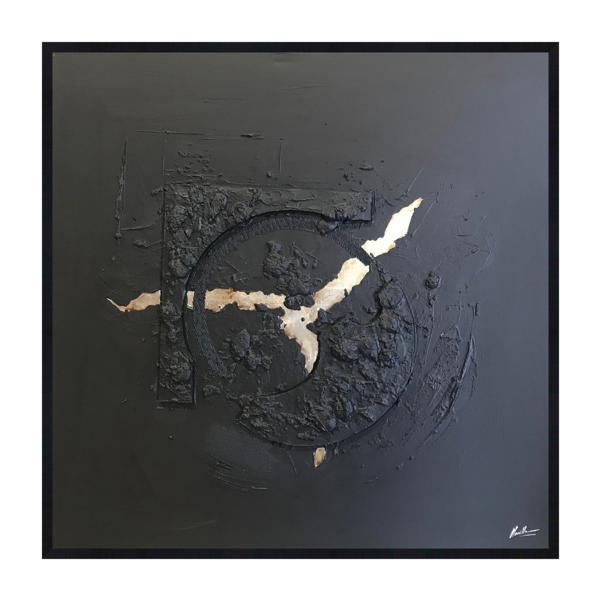 Milan Noir Canvas Artwork – Black