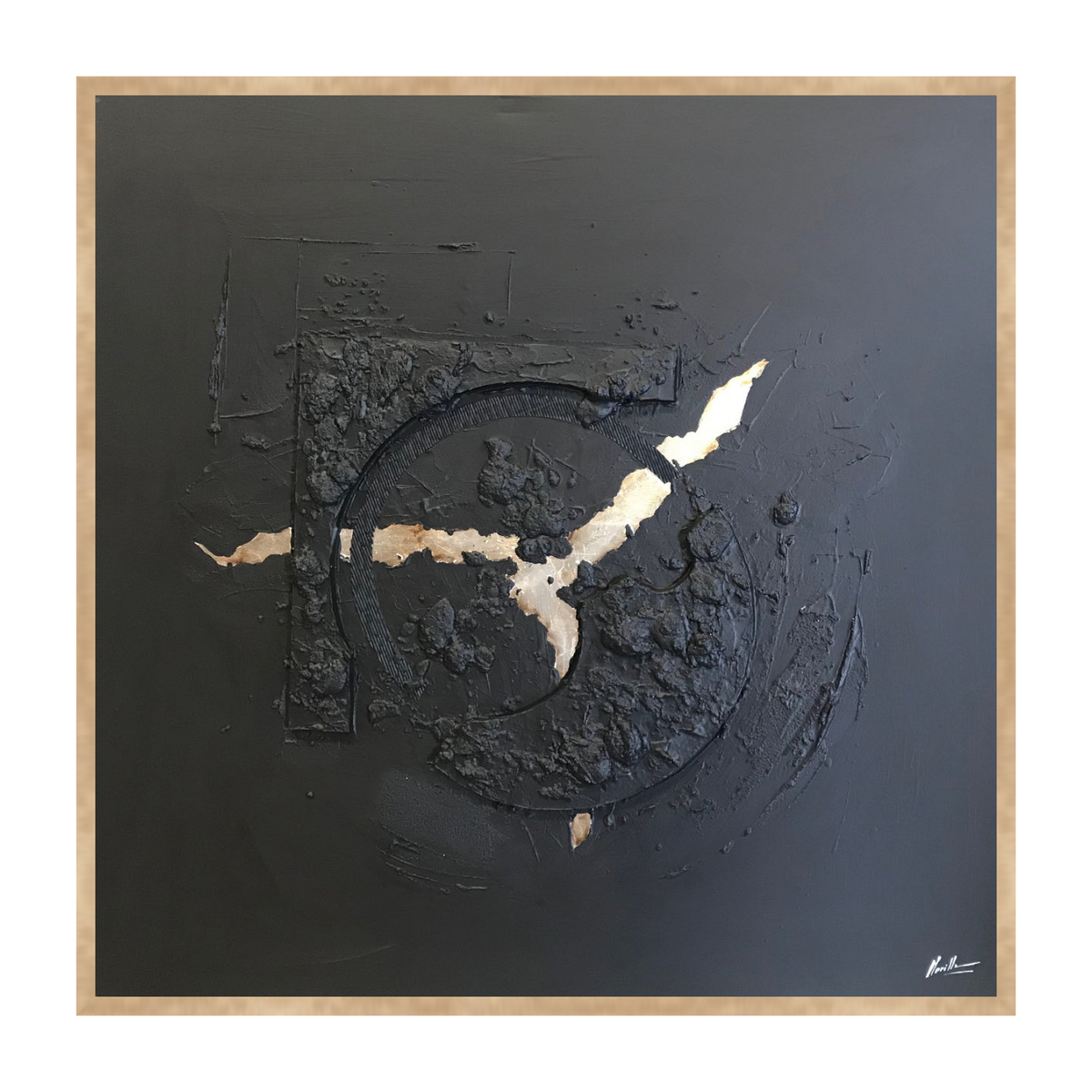 Milan Noir Canvas Artwork – Oak