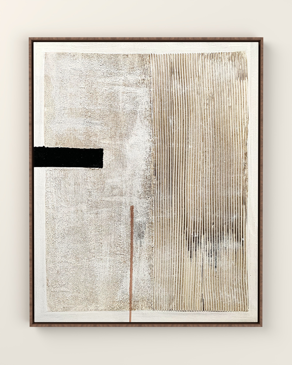 Monolithe Canvas Artwork in a Walnut float frame | KUNAL TREHAN Casa Maison Home