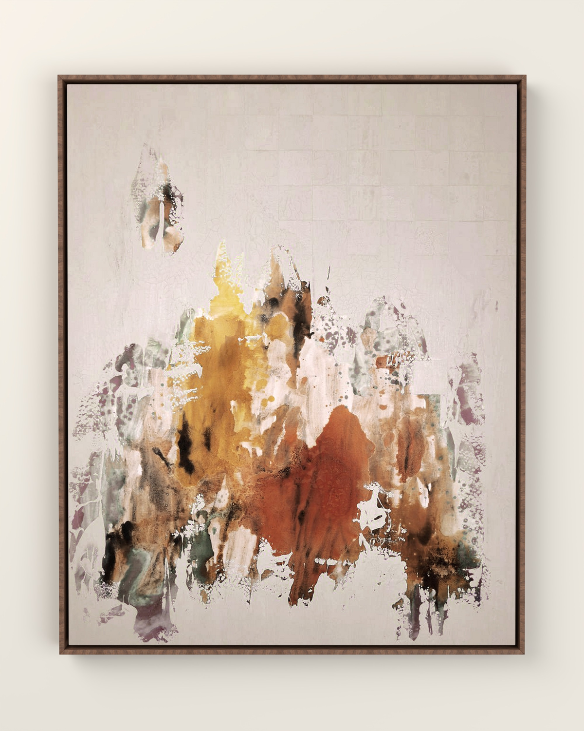 Murano Canvas Artwork in a Walnut float frame | KUNAL TREHAN Casa Maison Home