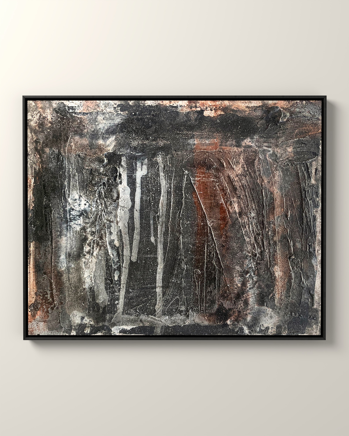 Nerico Canvas Artwork in a Black float frame | KUNAL TREHAN Casa Maison Home