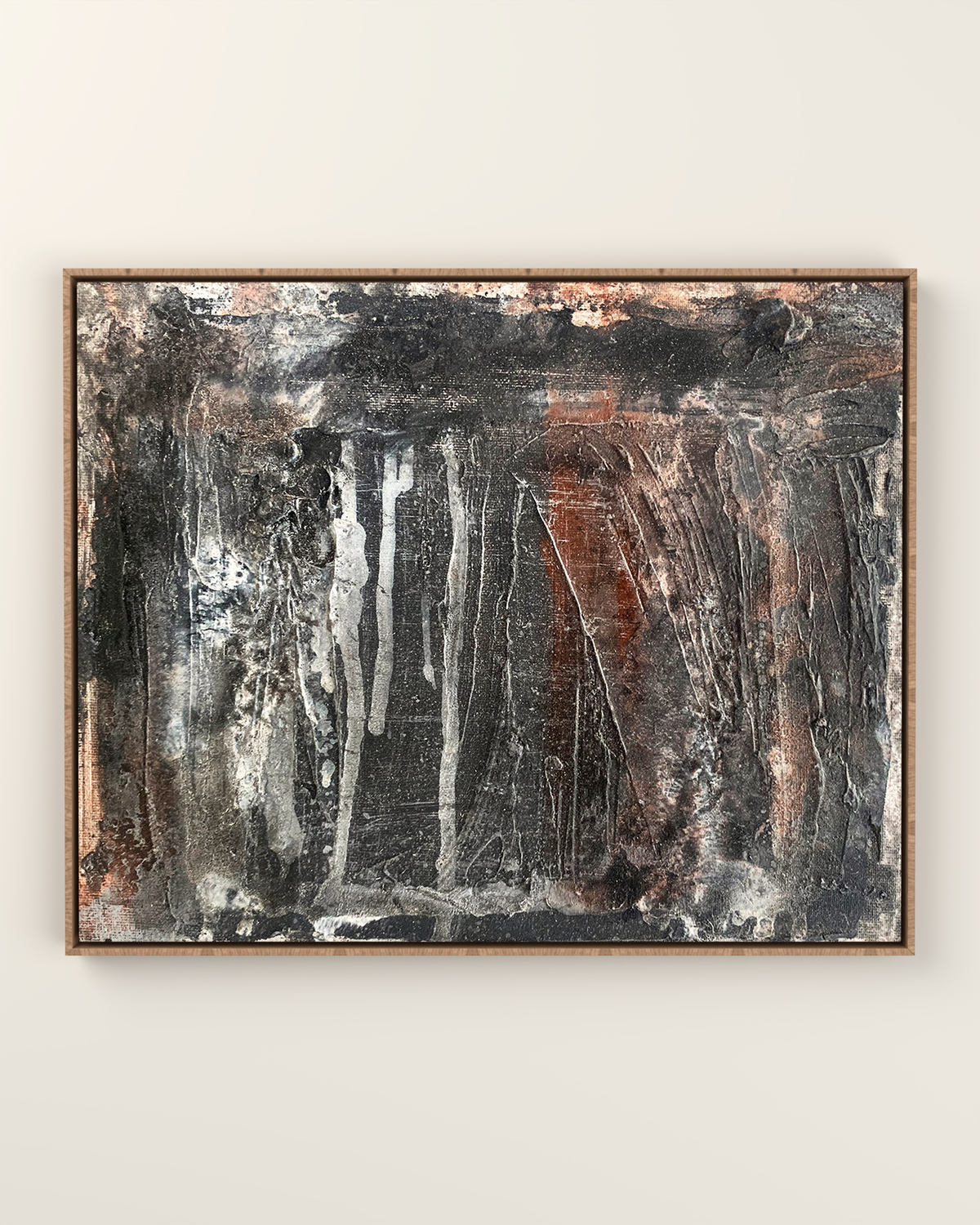Nerico Canvas Artwork in an Oak float frame | KUNAL TREHAN Casa Maison Home