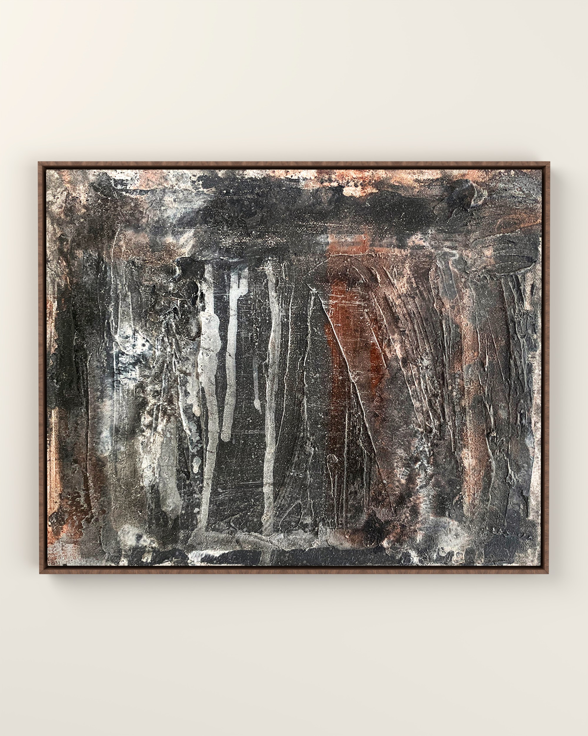 Nerico Canvas Artwork in a Walnut float frame | KUNAL TREHAN Casa Maison Home
