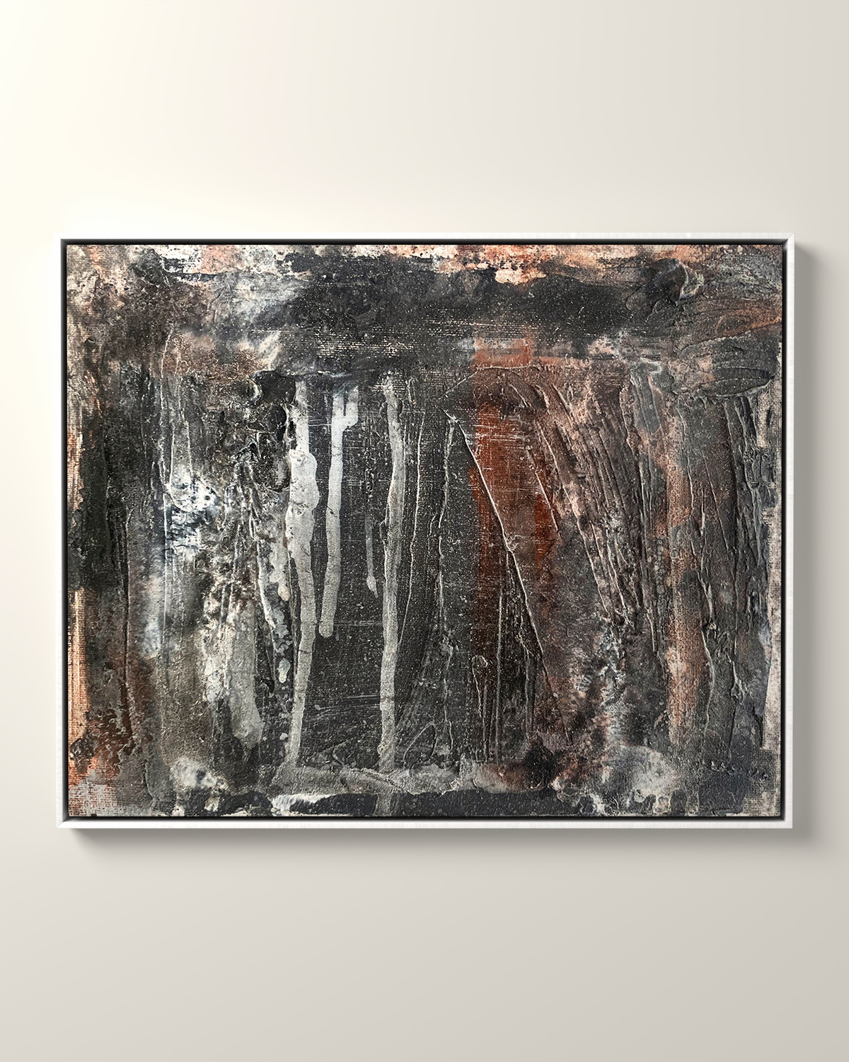 Nerico Canvas Artwork in a White float frame | KUNAL TREHAN Casa Maison Home