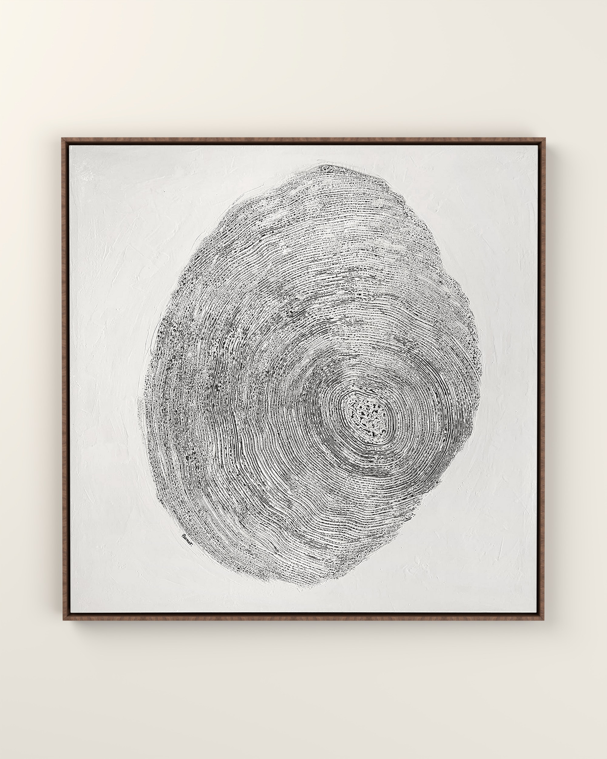 Notte Canvas Artwork in a Walnut float frame | KUNAL TREHAN Casa Maison Home