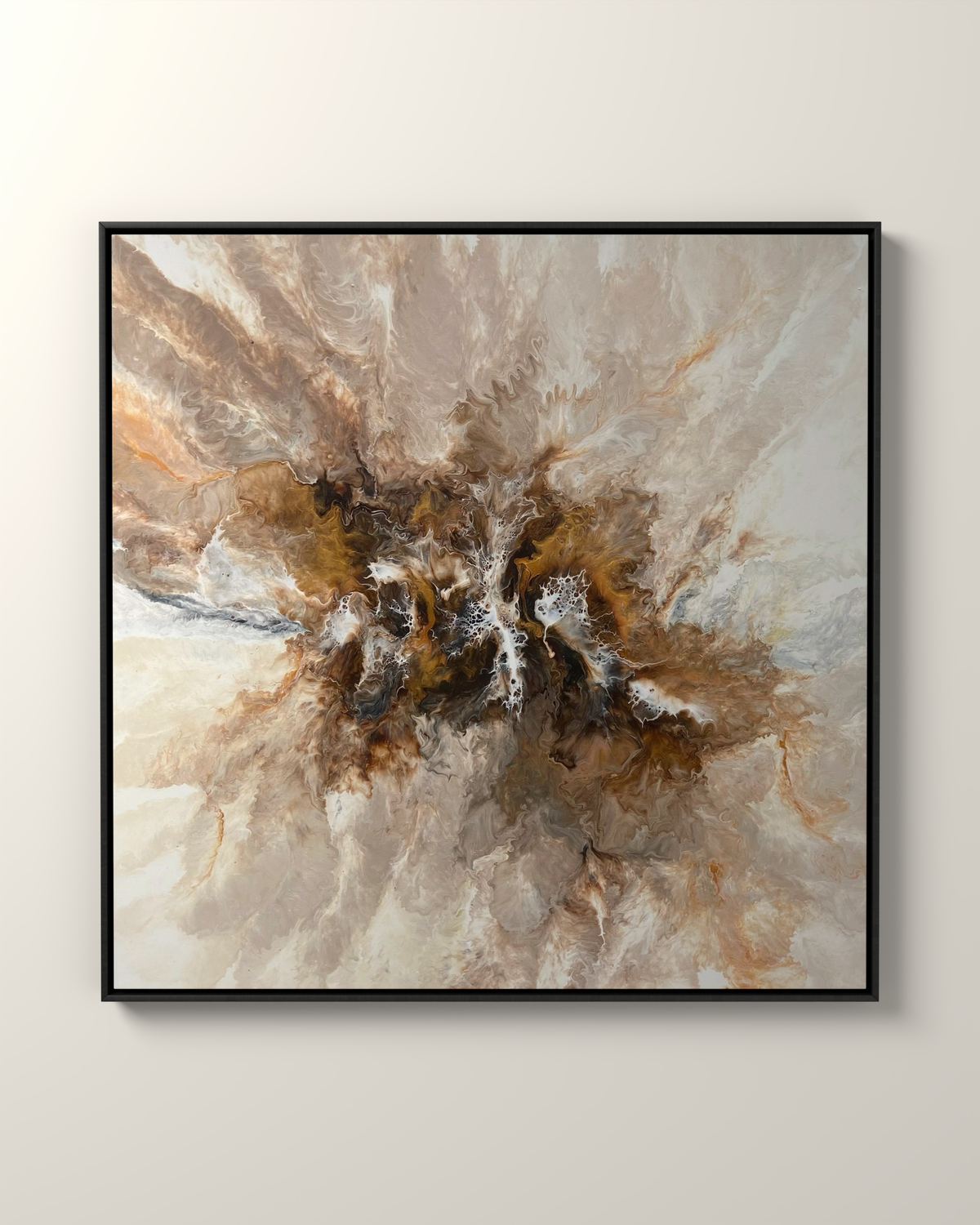 Oak Shimmer Canvas Print Artwork in a Black float frame | KUNAL TREHAN Casa Maison Home