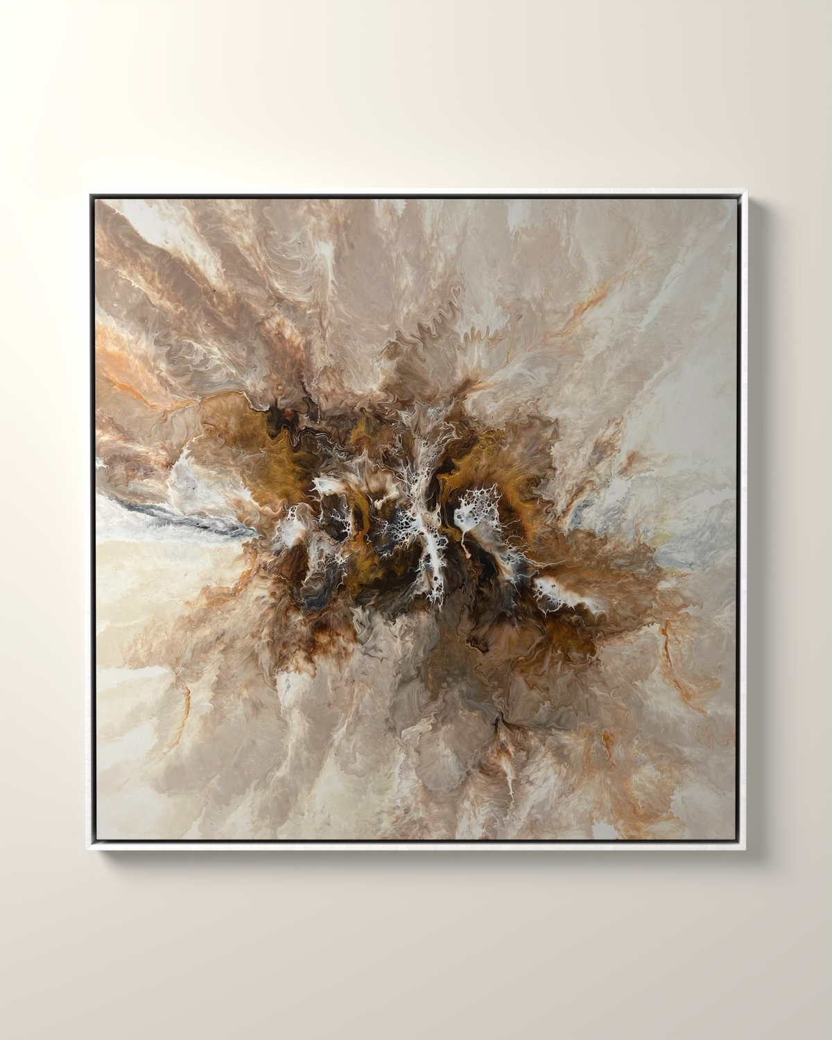 Oak Shimmer Canvas Print Artwork in a White float frame | KUNAL TREHAN Casa Maison Home